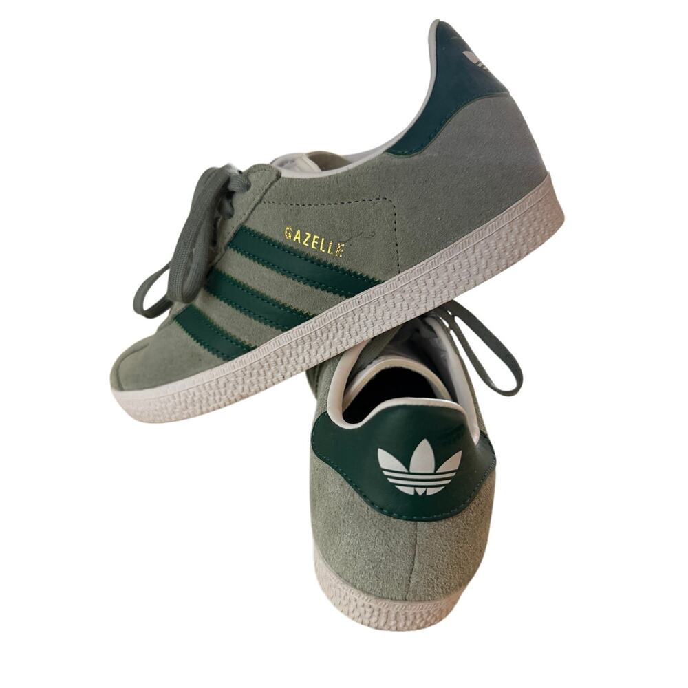 adidas Gazelle GS Kids 4 Womens 5.5 Silver Green Collegiate Green Suede Preowned